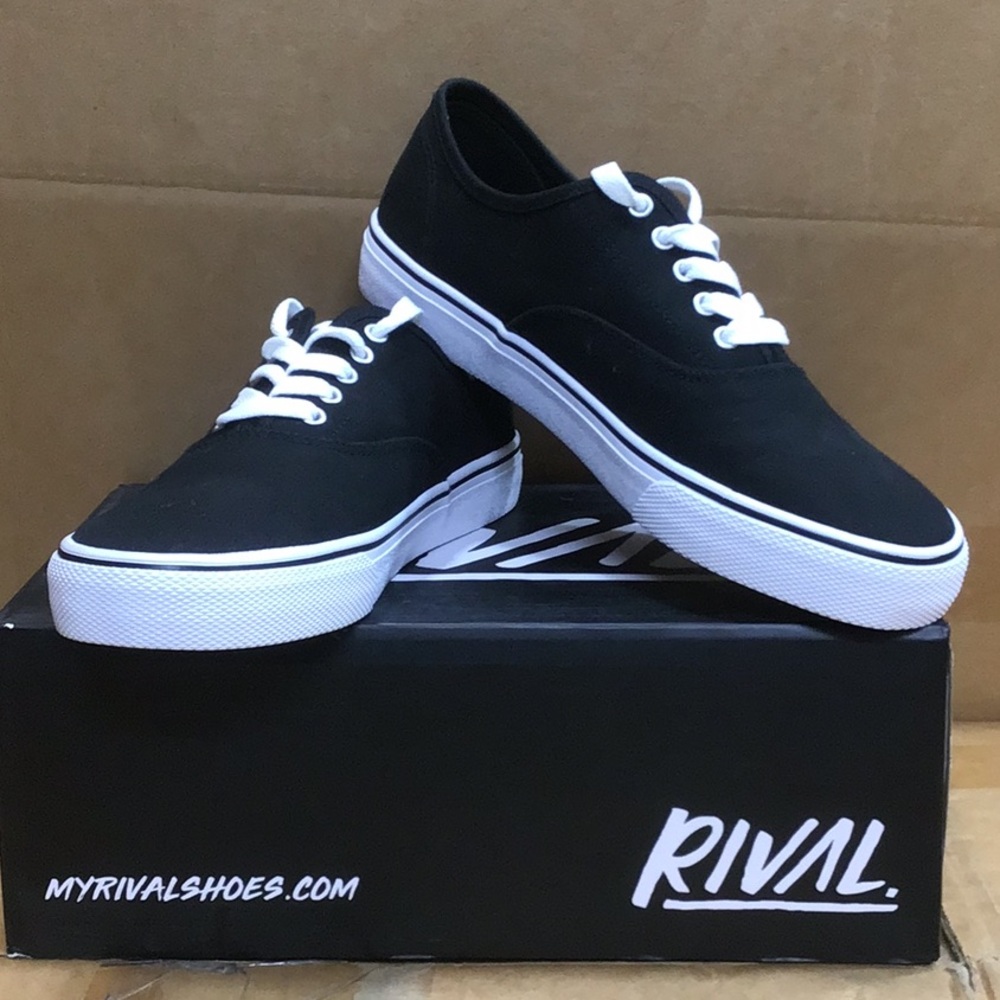 Rival Trips Black White Lace Up Shoes Womens